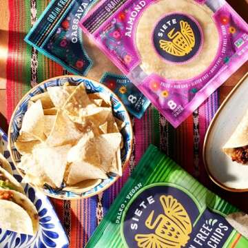 Siete Cassava Flour Tortillas | Gluten Free | Grain Free | Vegan | 8 Tortillas Per Pack (Pack of 6)