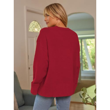 LILLUSORY Women's Oversized Sweater Warm Chic Trendy Knitted Top