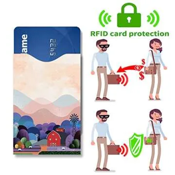 8 RFID Blocking Sleeves, Unique Designs and Arts in Purple, Anti-Theft Credit Card Holder, Credit Card Protector, Easy to Recognize, Sturdy and Perfect size for cards