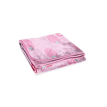 Hello Kitty Strawberry Milk Throw Blanket - Measures 46 x 60 inches, Kids Bedding Features Kitty White - Fade Resistant Super Soft Fleece (Official Hello Kitty Product)