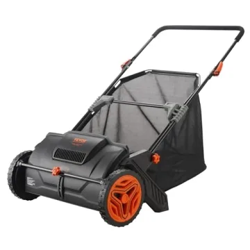 VEVOR Push Lawn Sweeper, 21-inch Leaf & Grass Collector, Strong Rubber Wheels & Heavy Duty Thickened...