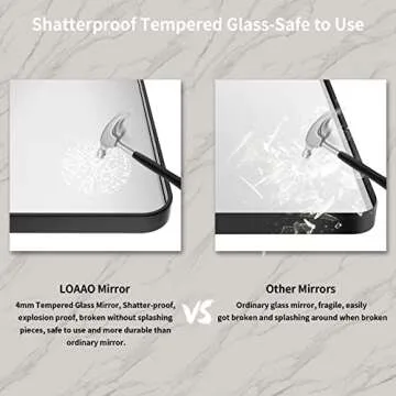 LOAAO 40X32 Inch Black Metal Framed Bathroom Mirror for Wall, Matte Black Bathroom Vanity Mirror Farmhouse, Large Rounded Rectangle Mirror, Anti-Rust, Tempered Glass, Hangs Horizontally or Vertically