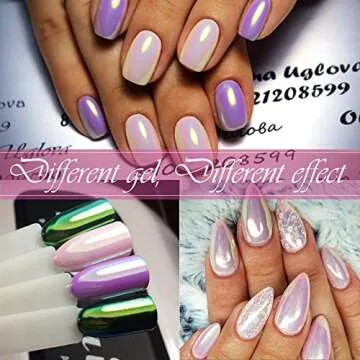 PrettyDiva Aurora Chrome Nail Powder for Iridescent Manicures