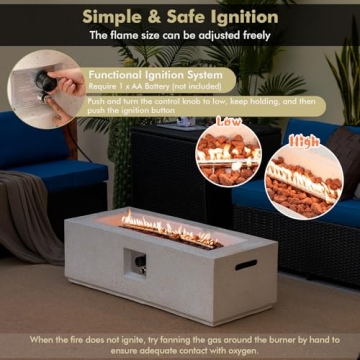 Giantex 50,000 BTU Terrazzo Fire Pit Table for Cozy Gatherings