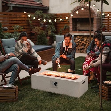 Giantex 50,000 BTU Terrazzo Fire Pit Table for Cozy Gatherings