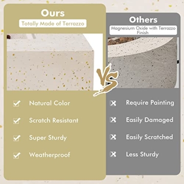 Giantex 50,000 BTU Terrazzo Fire Pit Table for Cozy Gatherings