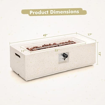 Giantex 50,000 BTU Terrazzo Fire Pit Table for Cozy Gatherings