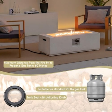 Giantex 50,000 BTU Terrazzo Fire Pit Table for Cozy Gatherings