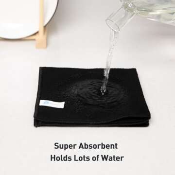 WEAWE Black Microfiber Cleaning Cloth 13"x13", Ultra Soft Absorbent Microfiber Cleaning Rags for Housekeeping Cleaning Supplies, Lint Free Reusable Cleaning Cloths for House Washable, Pack of 12