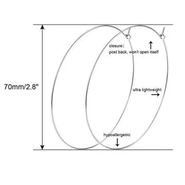 Stylish ESMATOO Thin Silver Hoop Earrings for Women