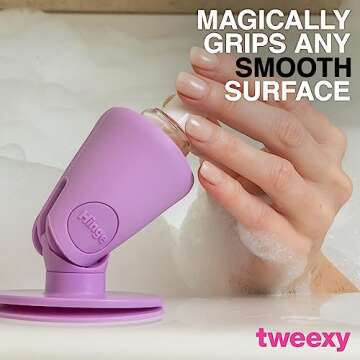 tweexy Hinge Untippable Nail Polish Bottle Holder | Anti-Spill Nail Polish Holder Stand, Tilted, IntelliStick Airlock Suction | Fingernail Painting, Nail Art Tools | Nail Polish Accessories (Lilac)