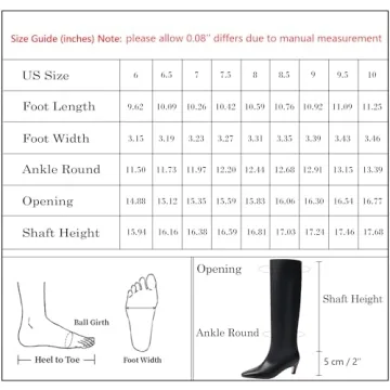 Modatope Silver Boots for Women Square Toe Low Kitten Heel Fashion Knee High Boots Size 7.5