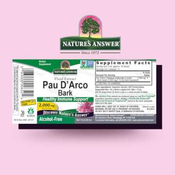 Nature's Answer PAU D'Arco Inner Bark | Supports Immune System | Helps Maintain Intestinal Flora | Alcohol-Free, Gluten-Free, Kosher Certified & No Preservatives 1oz Extract | Single Count