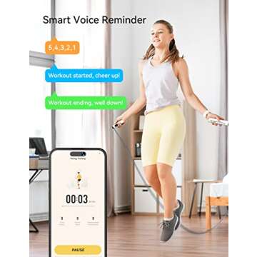 Momax Smart Jump Ropes for Fitness, Cordless Skipping Rope with APP, Adjustable Workout Jump Ropes with Counter, Digital Jump Rope for Men Women Kids, Indoor Outdoor Home Gym Exercise, Smart Hop