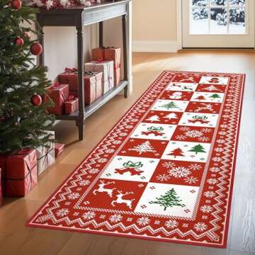 BEIMO Christmas Runner Rug 2x5 Washable Rug for Entryway Hallway Kitchen Bedroom, Christmas Home Dec...