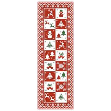BEIMO Christmas Runner Rug 2x5 Washable Rug for Entryway Hallway Kitchen Bedroom, Christmas Home Decor, Holiday Print Carpet, Low Pile Mat with Non Slip Backing, Christmas Pattern Print