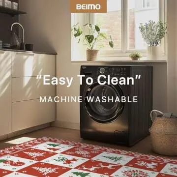 BEIMO Christmas Runner Rug 2x5 Washable Rug for Entryway Hallway Kitchen Bedroom, Christmas Home Decor, Holiday Print Carpet, Low Pile Mat with Non Slip Backing, Christmas Pattern Print
