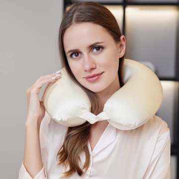22 Momme Mulberry Silk Travel Neck Pillow for Pain Relief