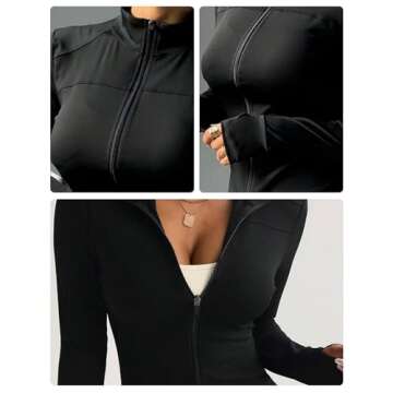 Women's Slim Fit Zip Up Jacket for Yoga and Fitness