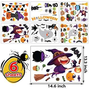 MISS FANTASY Halloween Window Clings - Halloween Window Decorations Stickers Decals Decor Cute Pumpk...
