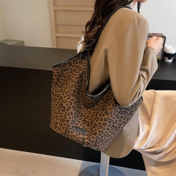 YFGBCX Cheetah Hobo Suede Bag for Women - Trendy and Spacious
