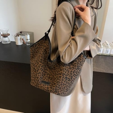 YFGBCX Cheetah Hobo Suede Bag for Women - Trendy and Spacious