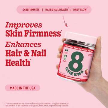 8Greens Supergreens Beauty Gummies with Collagen & Biotin - 50 Count