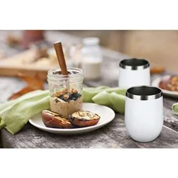 MEWAY 12 OZ Insulated Stemless Wine Tumbler with Lid