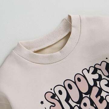 Endorothii Baby Halloween Clothes Girl Boy Spooky Vibes Romper Sweatshirt Long Sleeves Bubble Bodysuit Outfit (Spooky Vibes, 0-3 Months)