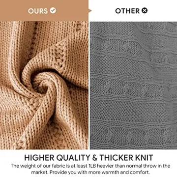 RECYCO Cable Knit Throw Blanket for Cozy Comfort