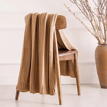 RECYCO Cable Knit Throw Blanket for Cozy Comfort
