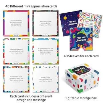 Dessie Awesome Cards - 40 Unique Mini Encouragement Cards with Inspirational Messages