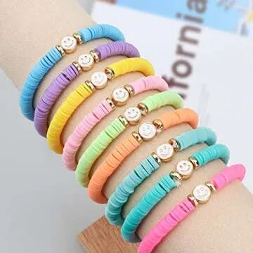 Colorful Preppy Bracelets for Kids Party Favors