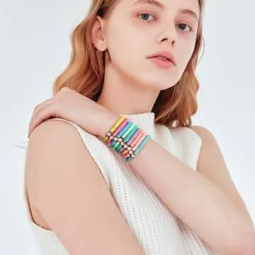 Colorful Preppy Bracelets for Kids Party Favors