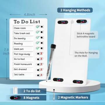 2 Pcs Chore Chart for Kids Multiple Kids - Dry Erase to Do List, My Chores Slider Chart, ADHD Tools for Kids - Magnetic Chore Board and Routine Chart for Fridge