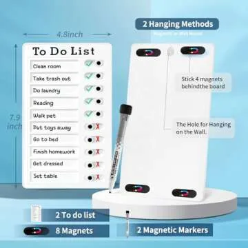 2 Pcs Chore Chart for Kids Multiple Kids - Dry Erase to Do List, My Chores Slider Chart, ADHD Tools for Kids - Magnetic Chore Board and Routine Chart for Fridge