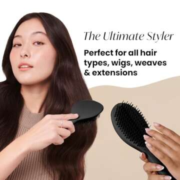 Tangle Teezer The Ultimate Styler Hair Styling Brush for Dry Styling, Maintains, Blends & Adds Volume, Texture & Shine, Jet Black