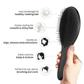 Tangle Teezer The Ultimate Styler Hair Styling Brush for Dry Styling, Maintains, Blends & Adds Volume, Texture & Shine, Jet Black