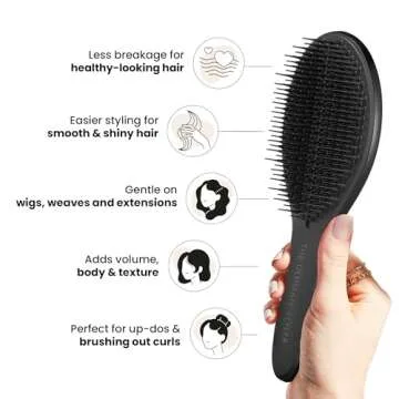 Tangle Teezer The Ultimate Styler Hair Styling Brush for Dry Styling, Maintains, Blends & Adds Volume, Texture & Shine, Jet Black