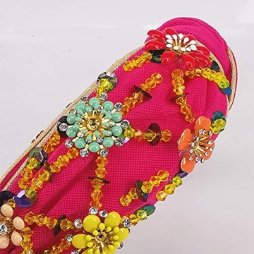 QTMY Rhinestone Crystal Wide Headbands Knot Turban Fashion Vintage Hairband Elastic Hair Hoops Hair Accessories for Women Girls (Red)