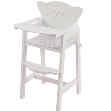 KidKraft Tiffany Bow Scalloped-Edge Doll High Chair - White