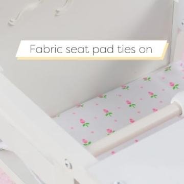 KidKraft Tiffany Bow Scalloped-Edge Doll High Chair - White