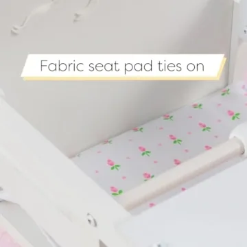 KidKraft Tiffany Bow Scalloped-Edge Doll High Chair - White