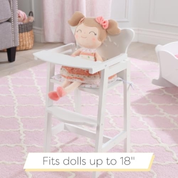 KidKraft Tiffany Bow Scalloped-Edge Doll High Chair - White