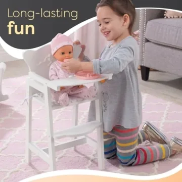 KidKraft Tiffany Bow Scalloped-Edge Doll High Chair - White