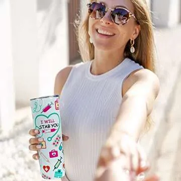 muanns Nurse Gifts for Women - Nurse Tumbler Nurse Coffee Mug Cup with Lid and Straw - 20 Oz Stainless Steel Insulated Water Bottle - Gifts for Practitioner Nurse Nursing Student Men Women