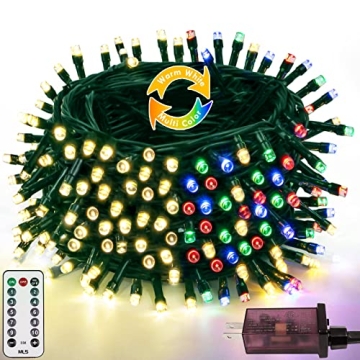 82FT 200 LED Color Changing Christmas String Lights with Remote & Timer & Memory Function, 8 Lightin...