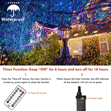 82FT 200 LED Color Changing Christmas String Lights