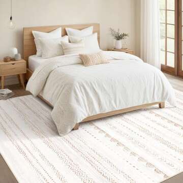 Area Rugs 9x12 Living Room: Washable Boho Large Neutral Modern Soft Farmhouse Rug Stain Resistant Indoor Floor Non Slip Accent Carpet for Bedroom Nursery Kids Playroom Office Dining Room- Brown