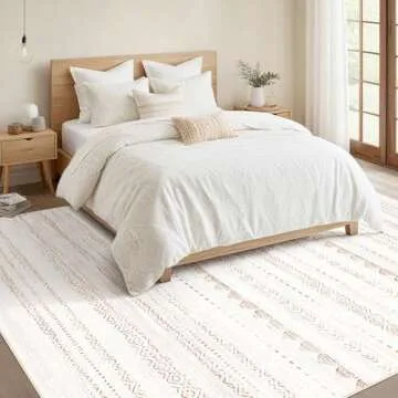 Area Rugs 9x12 Living Room: Washable Boho Large Neutral Modern Soft Farmhouse Rug Stain Resistant Indoor Floor Non Slip Accent Carpet for Bedroom Nursery Kids Playroom Office Dining Room- Brown